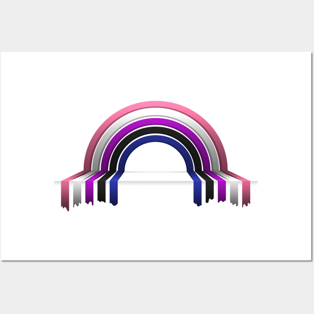 Gender Fluid Pride Flag 3D Drip Rainbow Design Wall Art by LiveLoudGraphics